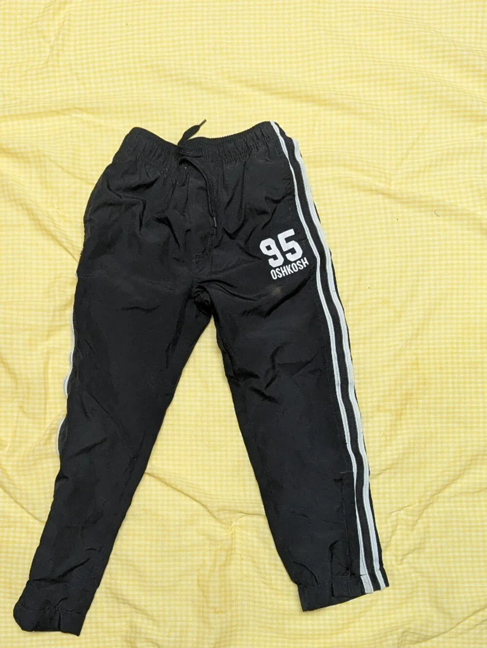 OshKosh B'gosh Vintage Black Boys' Athletic Track Pants with Side Stripes
